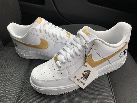 CUSTOM 18K GOLD CR7 AIR FORCE 1 Derivation Customs Custom Sneakers