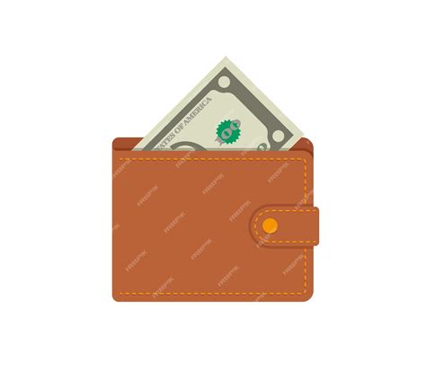 Premium Vector | Wallet with dollar banknote vector isolated icon ...