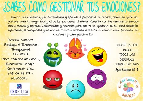 Taller Sabes Gestionar Tus Emociones Ceseduca