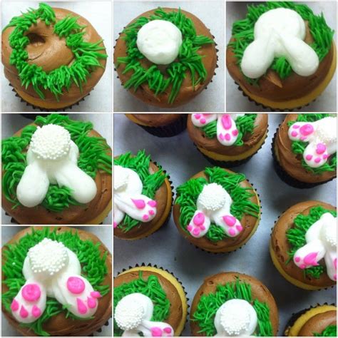 Anatomy of Easter Bunny (Butt) cupcakes | Easter bunny cupcakes, Easter ...