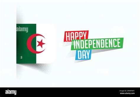 Happy Independence Day Of Algeria Vector Illustration National Day