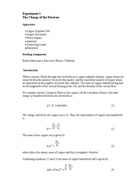 The Charge of The Electron | PDF | Electrode | Ion