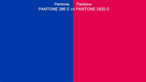 Pantone 286 C Vs Pantone 1925 C Side By Side Comparison