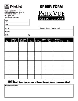 Fillable Online Trimline Park Vue Form Fax Email Print PdfFiller