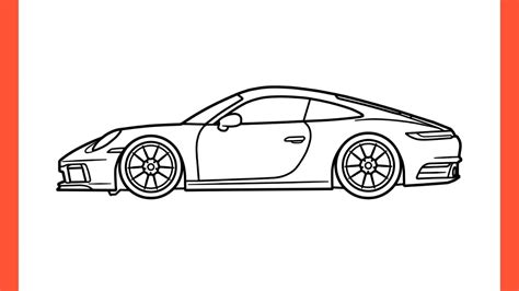 How To Draw Porsche Carrera S Easy Drawing Porsche