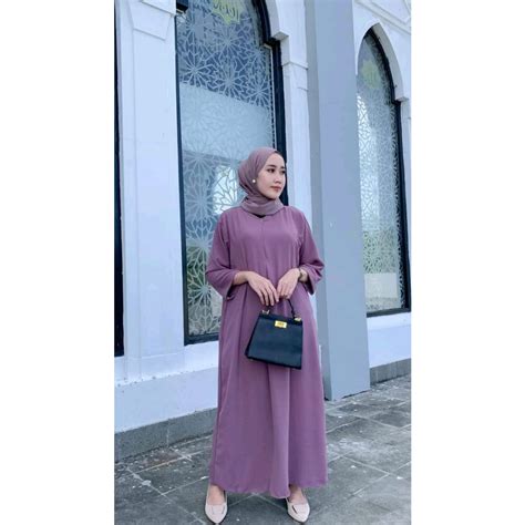 Jual Daster Gamis Long Crincle Wanita Daster Jumbo Ld 120 Tangan 34