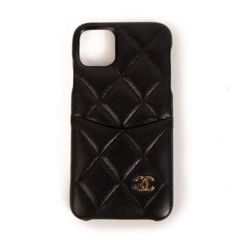 Chanel Black Caviar Leather Iphone 11 Pro Max Case Labellov Buy And