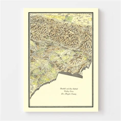 Vintage Map of San Gabriel Valley, California 1931 by Ted's Vintage Art