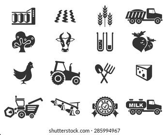 Organic Farming Icons Web User Interface Stock Vector Royalty Free