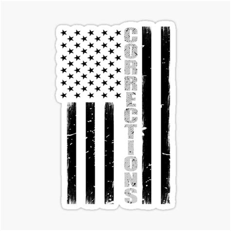 Thin Silver Line American Flag Correctional Officer Sticker For Sale