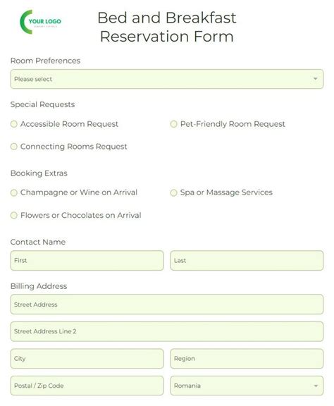 Free Guest Room Reservation Form Template 123formbuilder