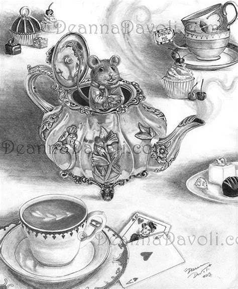 Dormouse Alice In Wonderland Art Print Gothic Fairy Tale