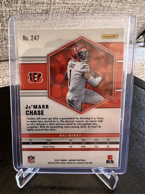 Panini Mosaic Ja Marr Chase Silver Prizm Introductions Rc Nfl