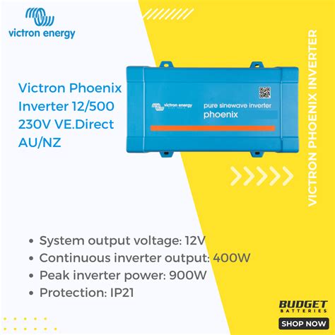 Victron Phoenix Inverter 12500 230v Vedirect Aunz Budget Batteries