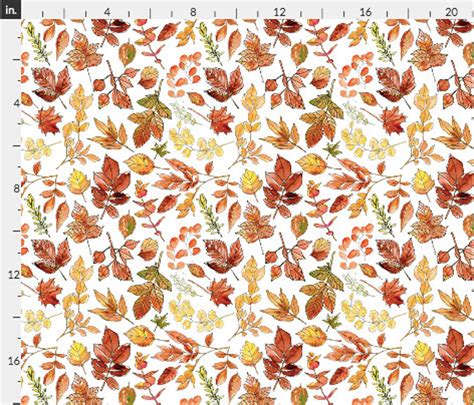 Fall Leaves Fabric by the Yard. Autumn Fabric Watercolor - Etsy