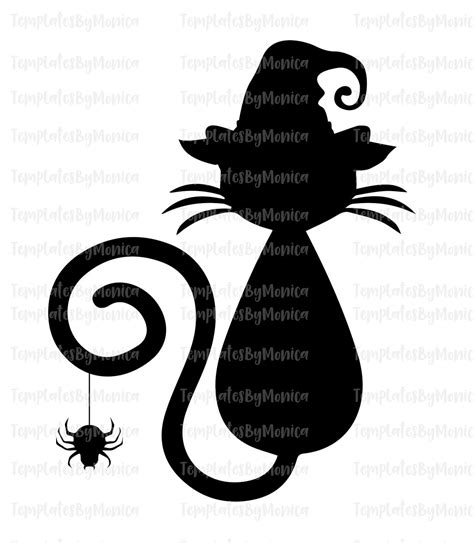 Cute Cat Witch Silhouette SVG File for Girls T Shirts Black - Etsy