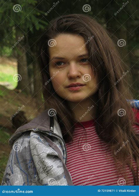 Girl In The Forest Stock Image Image Of Forest Model 72159871