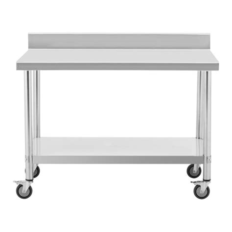 Table De Travail Rebord X Cm Avec Roulette Etag Re Inox