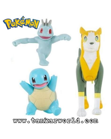 Pokemon Set Battle Ready Squirtle Boltund Machop Figuras