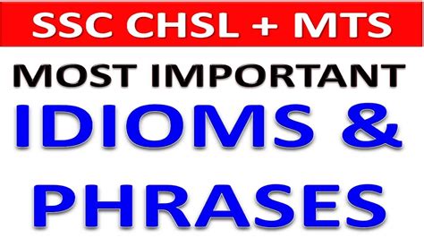 SSC MTS TARGET 2019 Idioms And Phrases Part 1 For SSC CGL CHSL