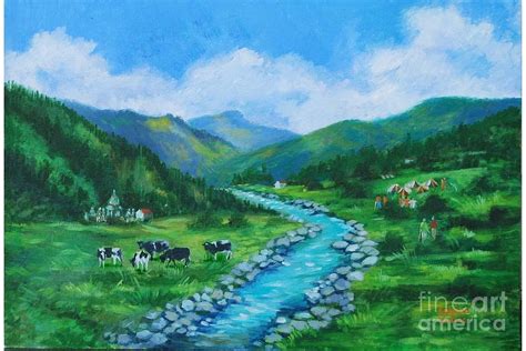 Himalayan Landscape Painting by Kalpana Talpade Ranadive