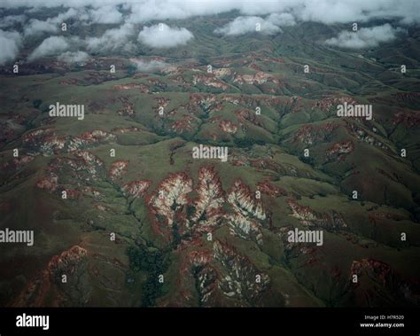 Human Deforestation Has Caused Hillside Erosion Madagascar Stock Photo