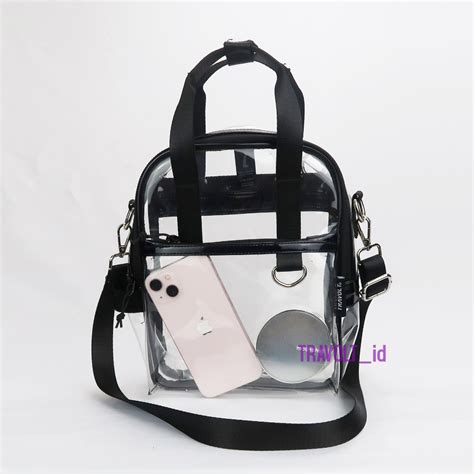 Jual TRAVOLT Tas PVC PREMIUM Square Sling Bag 3in1 Ransel Selempang