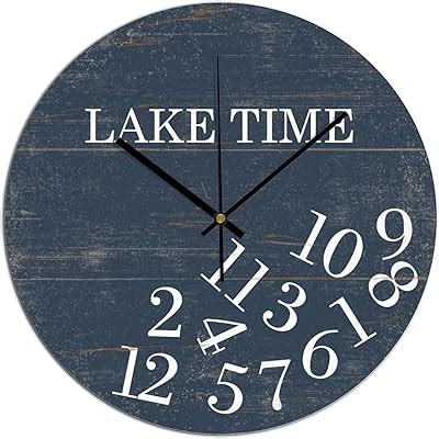 Amazon.com: erolrail Lake Blue Wood Pattern with Irregular Numbers Home