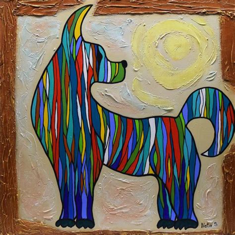 Rainbow Dog Painting by Nataliya Stupak | Saatchi Art