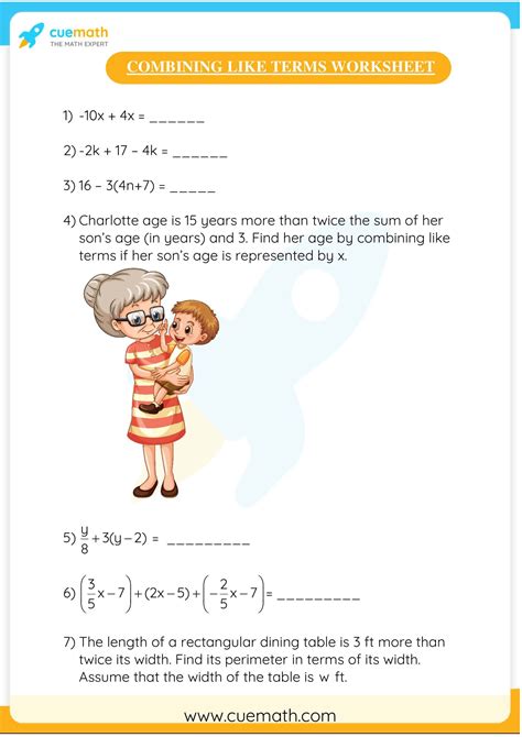 Free Printable Combining Like Terms Worksheets [pdf] Answers