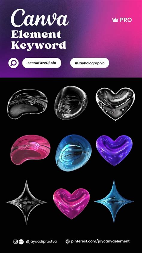 Canva Elements Keywords 3d Holographic Shapes Graphic Shapes Design