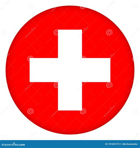 Flag Of Switzerland Round Icon Badge Or Button Swiss National Symbol