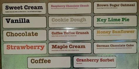 Menu Of Ilsley S Ice Cream In Weare Nh