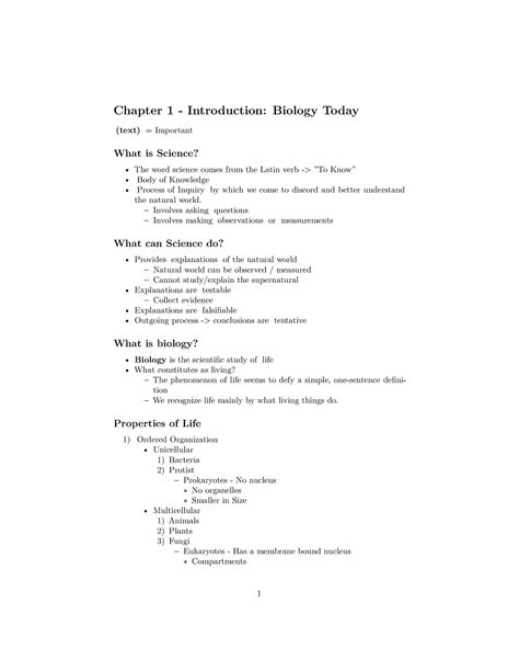 Chapter 1 Welcome To Biology Chapter 1 Introduction Biology