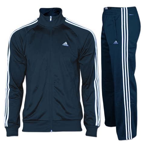 Adidas Trainingsanzug Essentials 3 Streifen T Suit Darknavy E14866