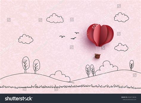 Concept Valentine Love Hot Air Balloon Stock Vector Royalty Free Shutterstock