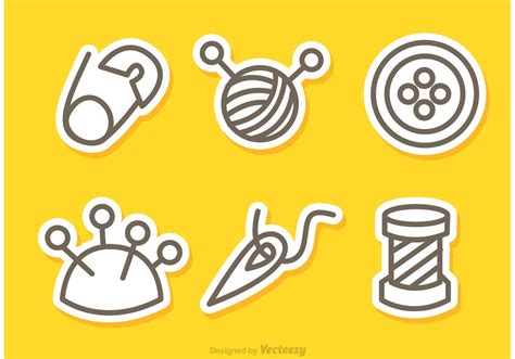 Sewing And Needlework Outline Icons Vectors 88270 Vector Art At Vecteezy