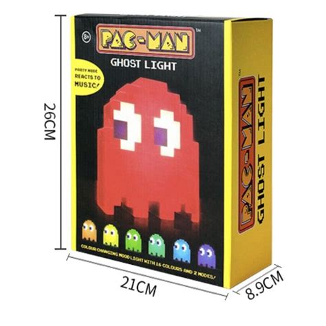 Pacman 8 Bit Pixel Pac Man Ghost Light Pacman Flashing Led Box Lights Music Sound Character