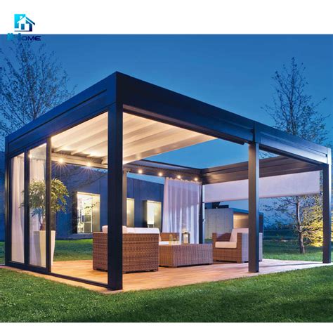 Pergola Aluminum Patio Retractable Pergola Outdoor Canopy With Pvc Motorized Garden Gazebo