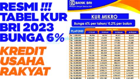 Hemat Dan Mudah Tabel Angsuran Kur Bri Terbaru Laman Radar