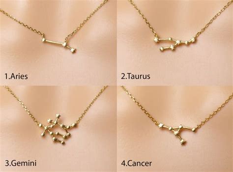 Zodiac Necklace Constellation Necklace Zodiac Jewelry Gift Idea