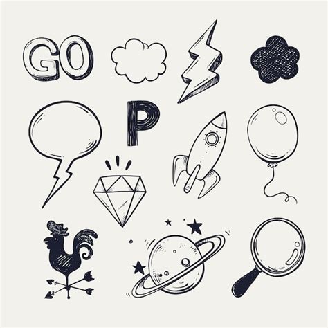 Premium Vector Hand Drawn Scribble Element Set