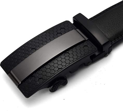 Mens Leather Ratchet Dress Belts With Automatic Buckle Gift Box