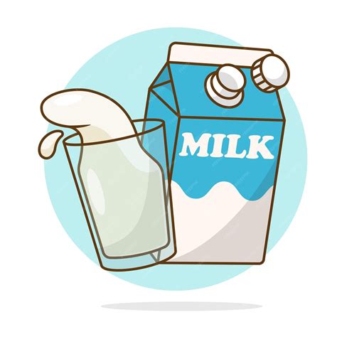 Premium Vector Illustration Cartoon Milk Bottle With A Glass Vector