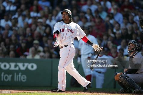 Boston Red Sox Manny Ramirez In Action At Bat Vs New York Yankees