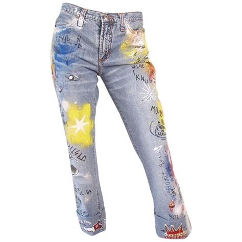 Dolce And Gabbana Graffiti Denim 5 Pocket Jeans At 1stdibs