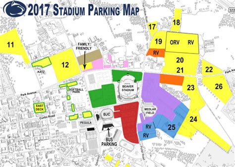 Penn State Football Parking Green Lot Map - Printable Map