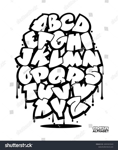 Graffiti Font Alphabet Comic Style Street Stock Vector (Royalty Free ...