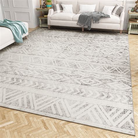 MontVoo Area Rug 3x5 Boho Area Rugs For Living Room Bedroom Grey Modern