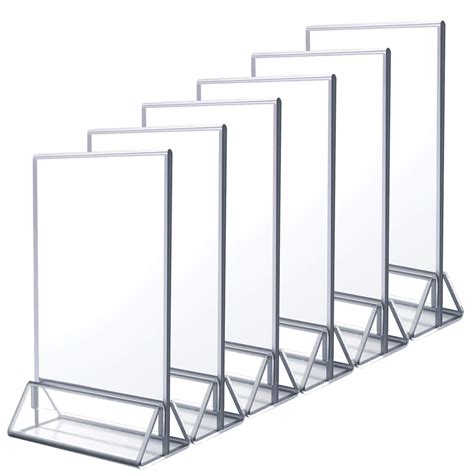 Buy Niubee Pack X Clear Acrylic Sign Holder With Sliver Borders And